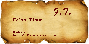 Foltz Timur névjegykártya